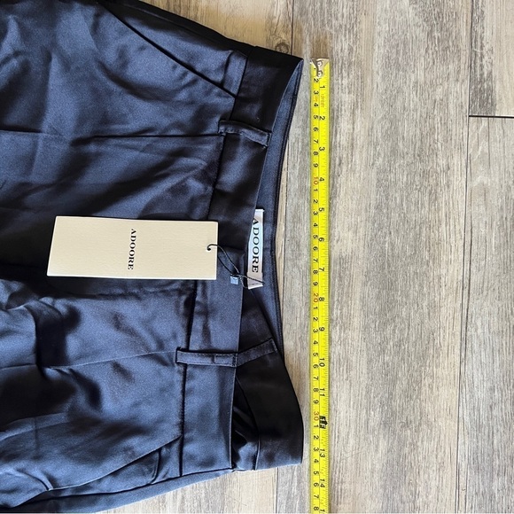 Adoore Gent Asymmetric Satin Wide Leg Pants in Black - Picture 8 of 10